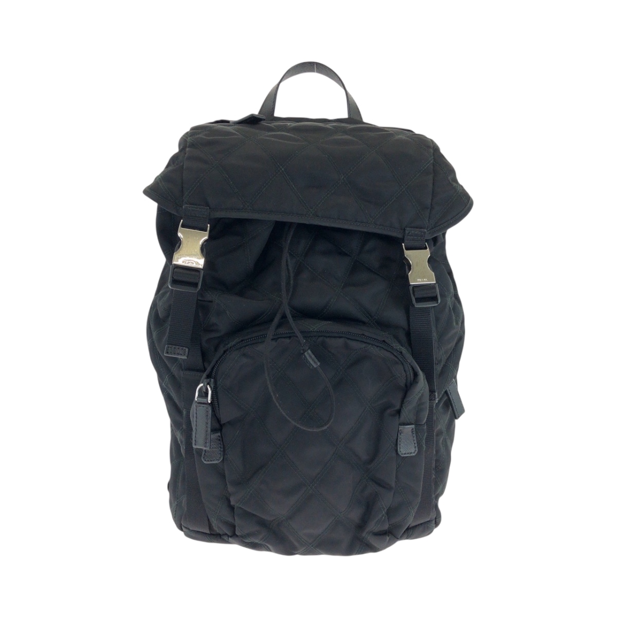 美品 テスート キルティング 三角ロゴプレート ブラック 黒 シルバー金具 ナイロン 2VZ135 リュックサック バックパック メンズ 502490