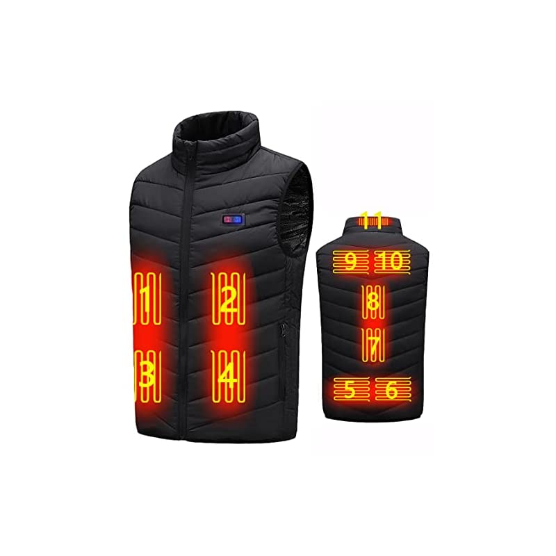 電熱ベスト 加熱ベスト 電熱ジャケット ヒーターベスト 前後11箇所発熱 3段温度調整 速暖防寒(S
