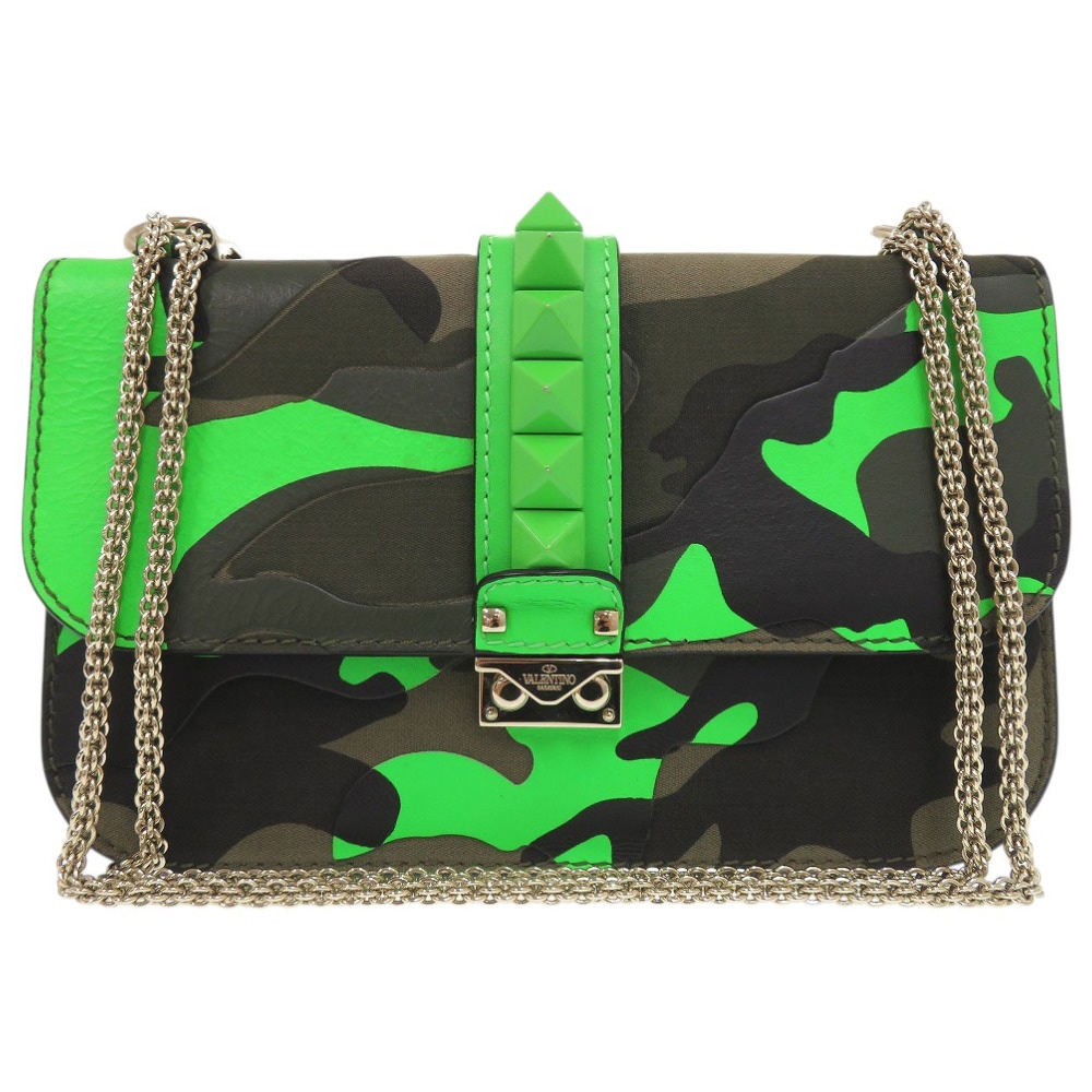 グラムロック カモフラージュ バッグ ショルダーバッグ キャンバス/レザー カモフラ 1666【中古】 レディース