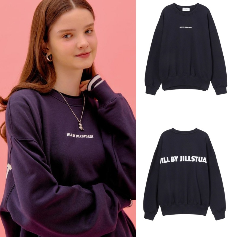 NAVY ロゴプリントコットンロングスリーブTシャツ ロゴプリントマンツーマン