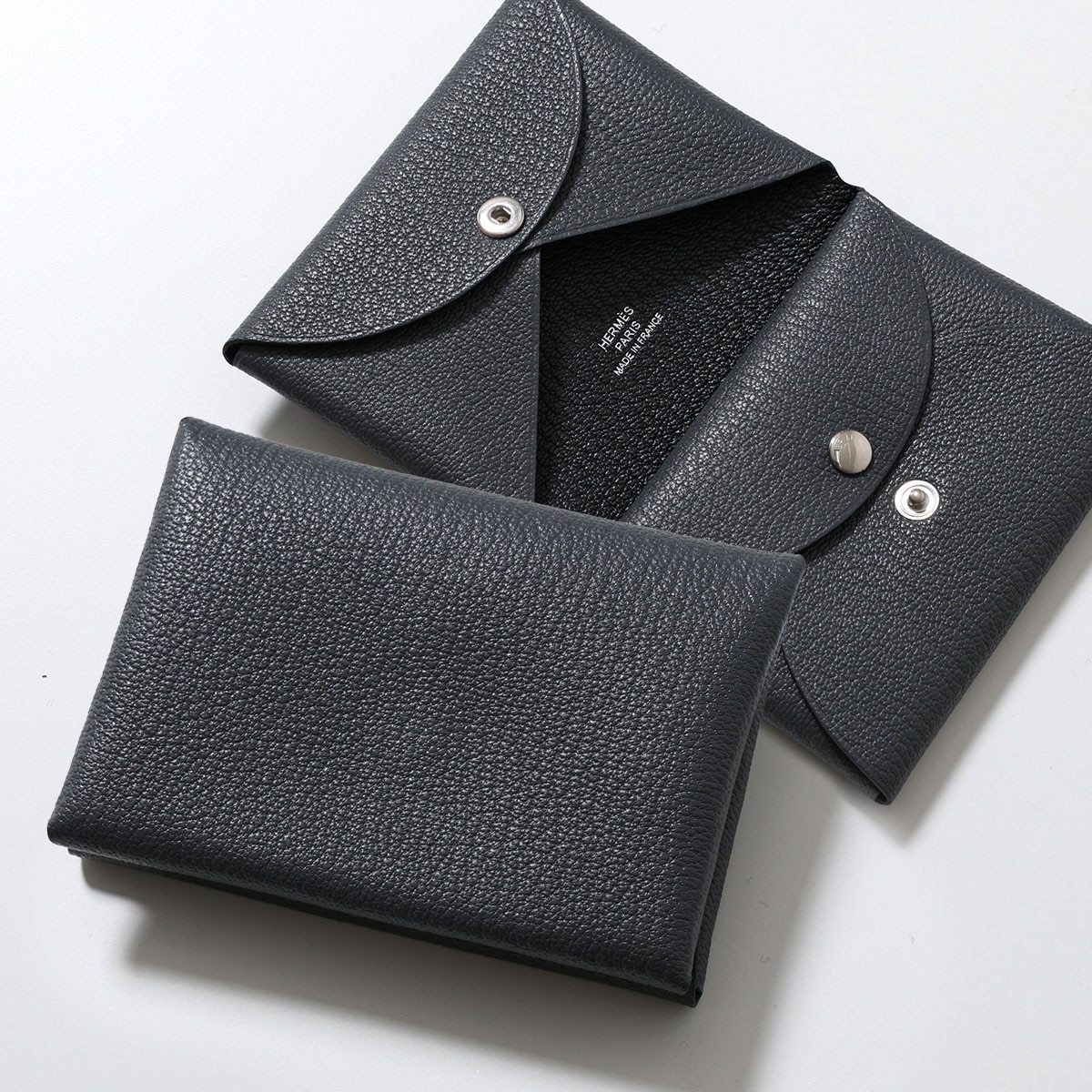 HERMES エルメス 二つ折り財布 カルヴィデュオ ヴェルソ CALVI DUO VERSO エプソン シェーブル H083036CK H083038CK メンズ ミニ財布 W刻印 カラー3色