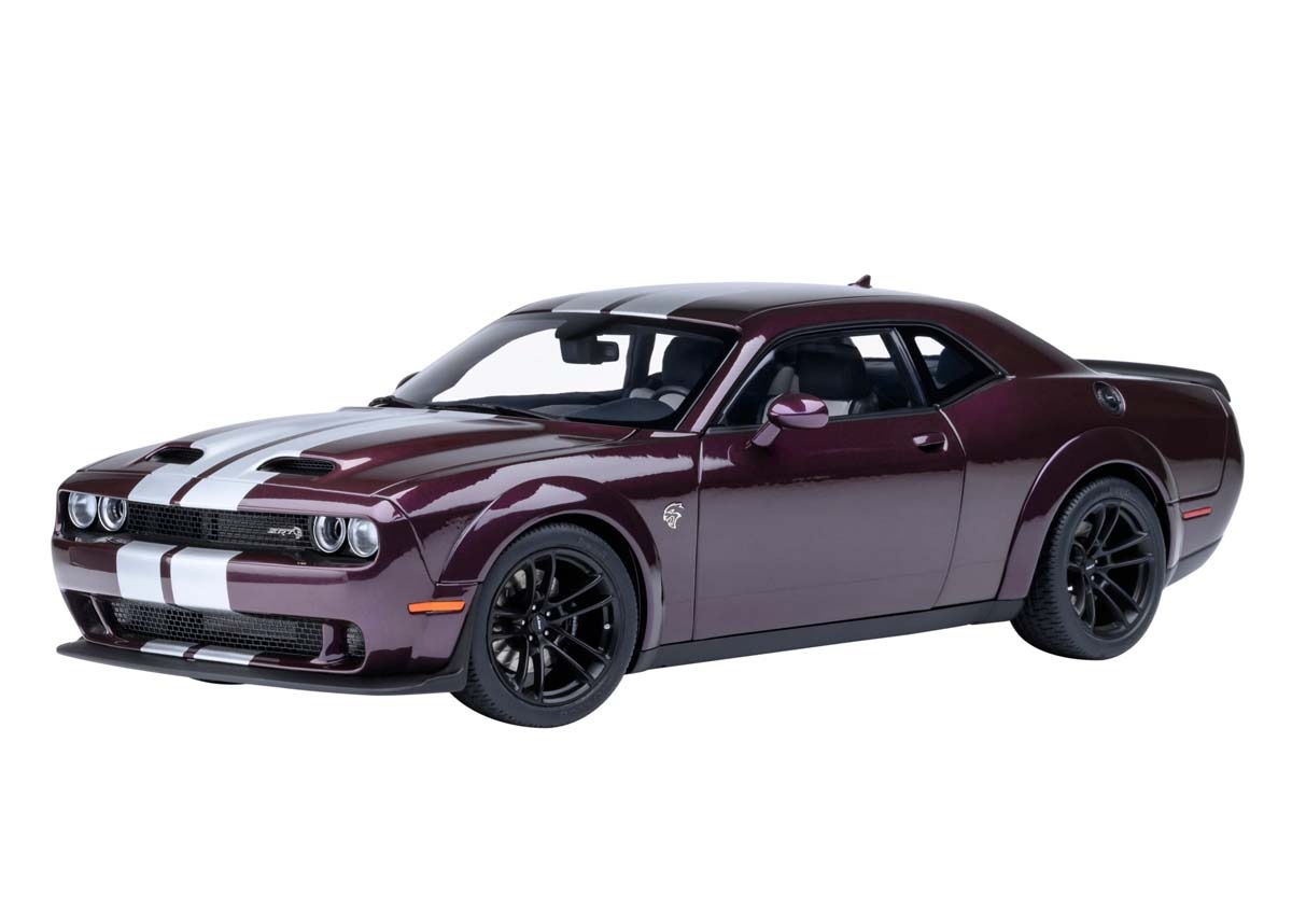 オートアート 1/18 ダッジ チャレンジャー SRT ジェイルブレイク 2022 （メタリック・パープル/シルバー・ストライプHELLRAISIN）【71762】 ミニカー AUTO 71762