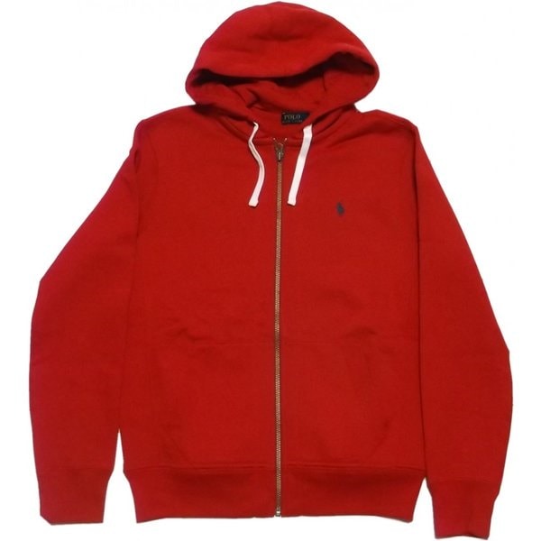 ワンポイント ジップアップ スウェットパーカ レッド PR2-545