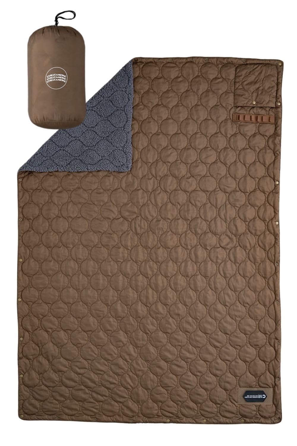 Chill Camping（チルキャンピング） キャンプ用 ブランケット 防寒 アウトドア キャンプ リバーシブル 難燃 エコダウン 車中泊 キャンプ 防災 旅行 コンパクト (ウォルナット 茶色S 5,206円