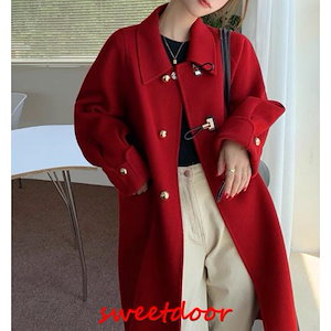 团购30件套赤 ラシャコート レディース 秋 冬 ロング丈 ラシャコート 黒 ブラック ロングコート 可愛い お洒落 20代 30代