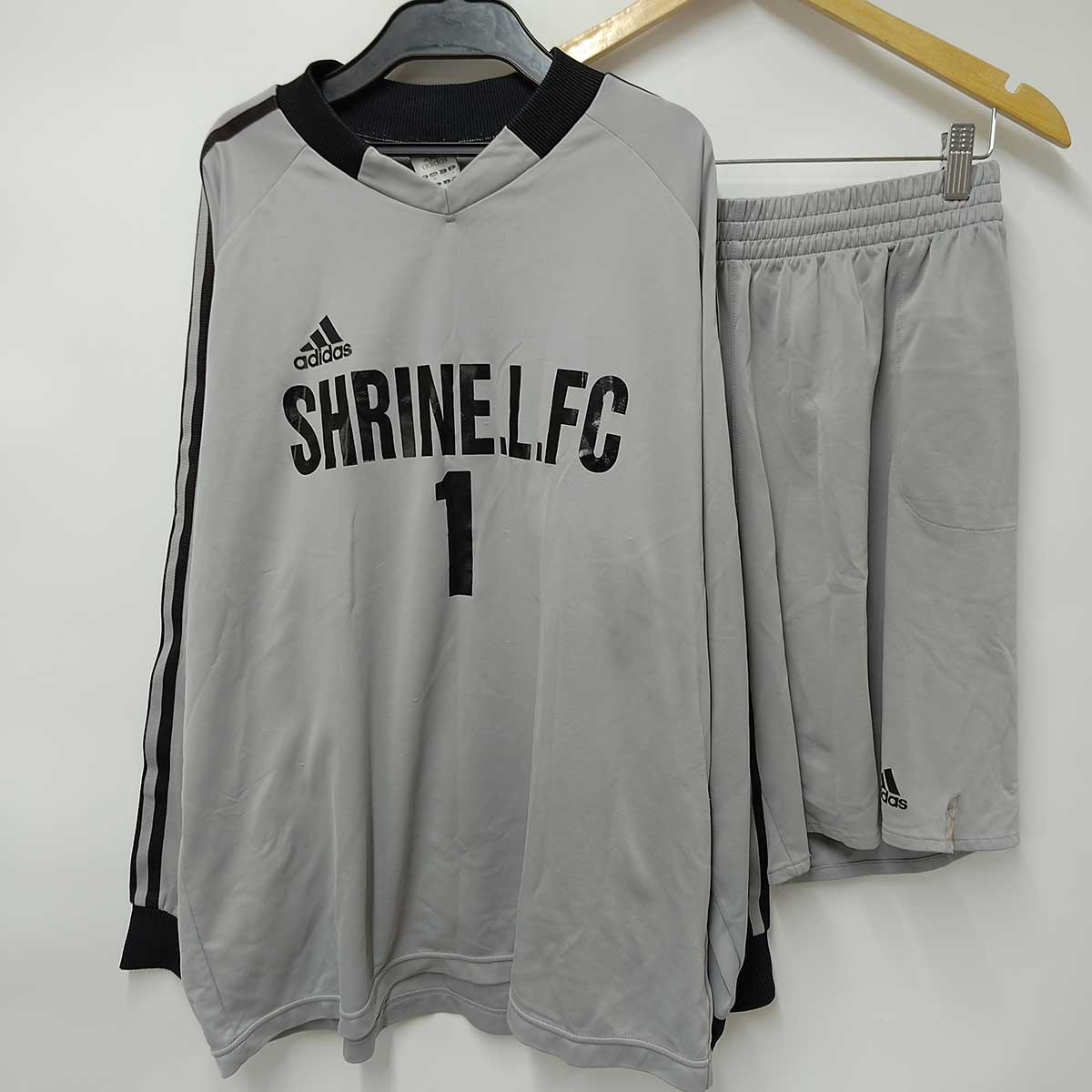 【中古】[上下セット] アディダス SHRINE.L.FC シュライン ユニフォーム GK ゴールキーパー #1 女子サッカー フットサル 支給品 O ADIDAS