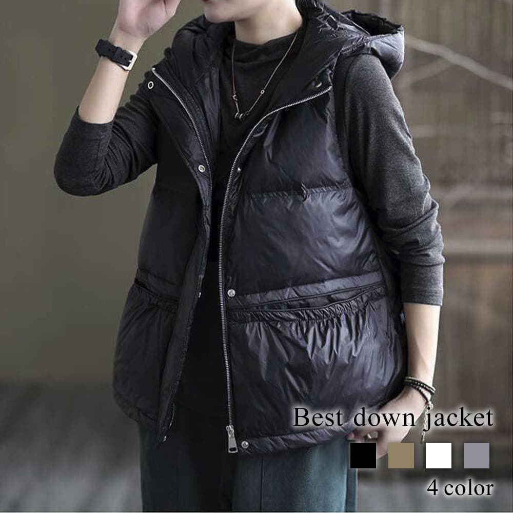 ダウンジャケット レディース ベストダウンジャケット 丈 白 赤 防風 おしゃれ 冬 20代 ブランド 軽量 大きいサイズ ロング ダウン ジャンパー スリム ダウンコート 40代 きれいめ フード