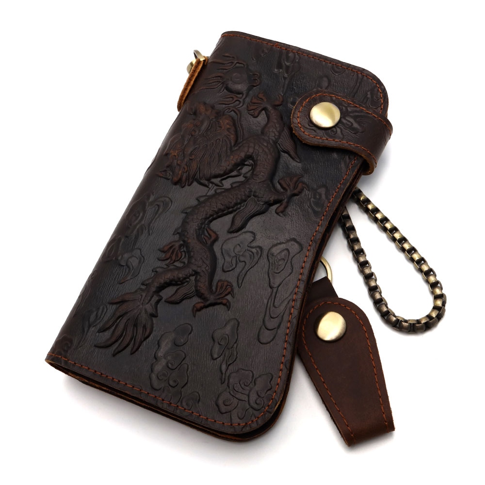 本革 龍の浮彫り長財布 コードバン 3色 [l031]