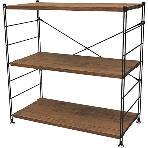 色：アンティークブラウン 山善(YAMAZEN) ウッドシェルフ 3段 アンティークブラウン 幅85 11,243円