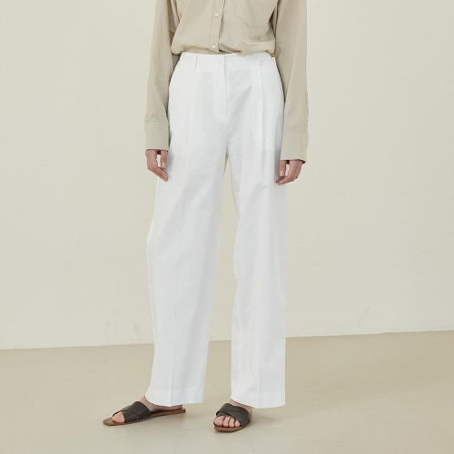 Soft Bio Twill Straight Pants [IVORY]