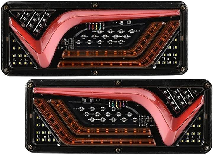 トラック トレーラー 軽トラ テール ランプ LEDライト 24V シーケンシャル 流れる ウィンカー 2個セット V字型(ショート/33cm)