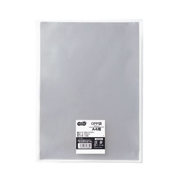 (まとめ) TANOSEE OPP袋 フラット A4用 225×310mm 1セット（500枚：100枚×5パック） (×5セット)