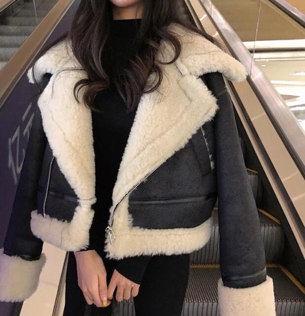 ムートンジャケット ボア ライダースジャケット レディース 韓国 ファッション フェイクムートン ア