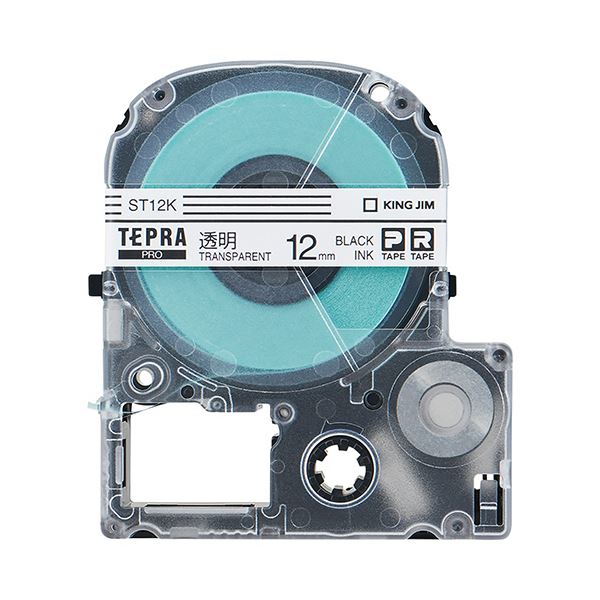 (まとめ）キングジム テプラ PROテープカートリッジ 12mm 透明/黒文字 ST12K-5P 1パック(5個)(×3セット)