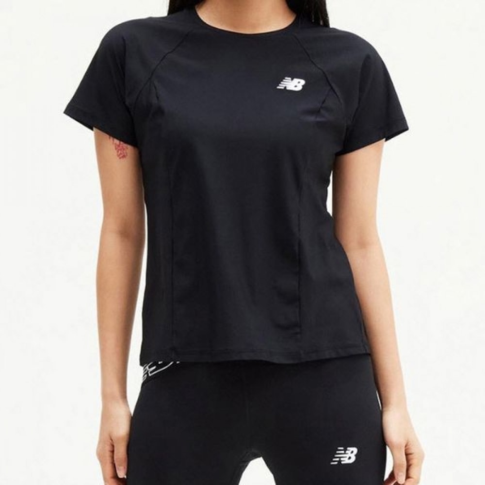 [ニューバランスシューズ] ニューバランス W トリコットスリムフィット半袖Tシャツ NBNEE2W002-19