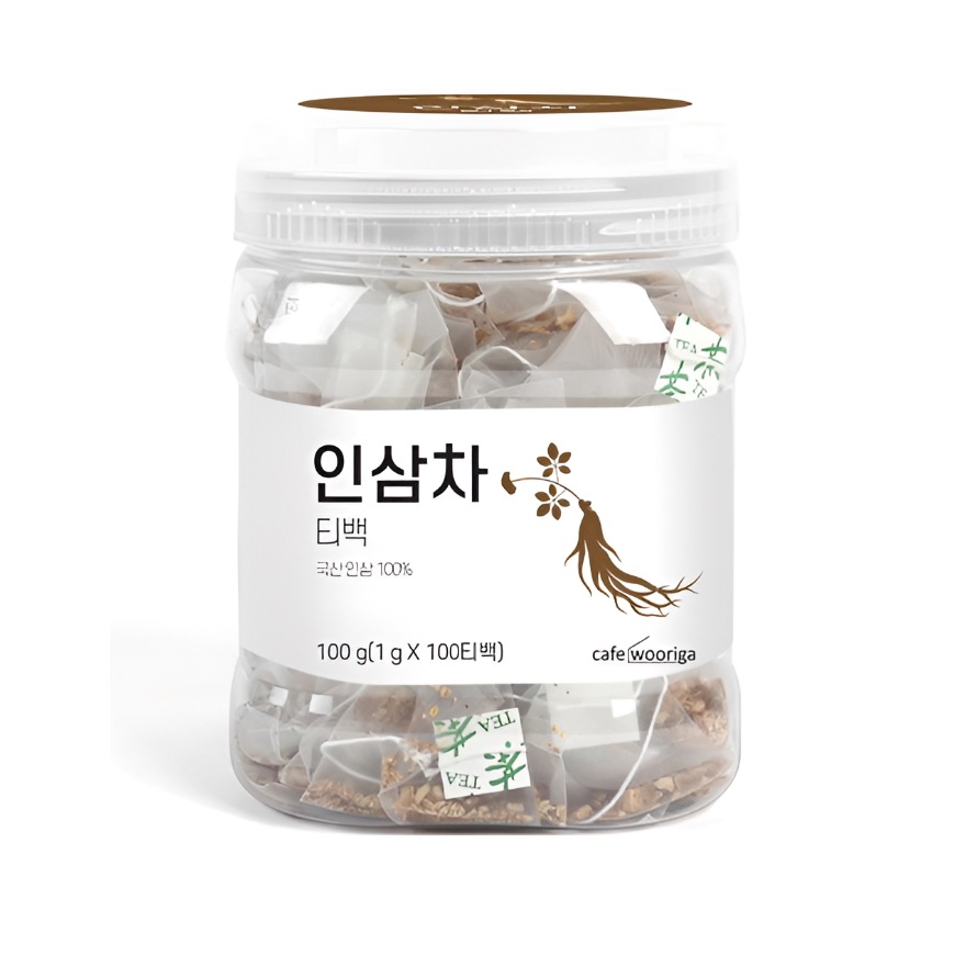 高麗人参ティーバッグ 100g（1g×100包）インサムチャ 韓国茶 ピラミッド型 ノンカフェイン 健康茶