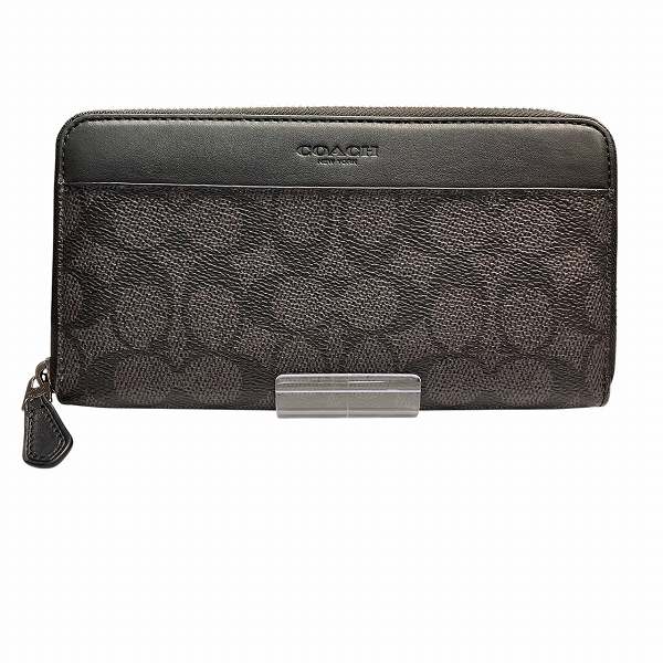 コーチ シグネチャー F58112 ラウンドファスナー 長財布 ユニセックス 【中古】