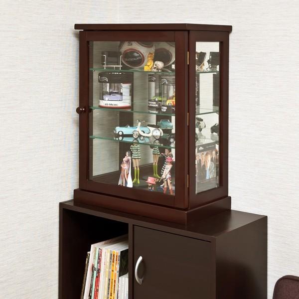 フィギュアケース コレクションケース ショーケース コレクションラック フィギュア プラモデル 模型 棚 扉つき 背面ミラー 鏡あり スリム 縦型