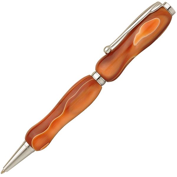 アクリルボールペン/文房具 (ブラッディオレンジ Orange) クロスタイプ 芯：0.7mm 日本製 文具 オフィス用品 『Marble Pen』