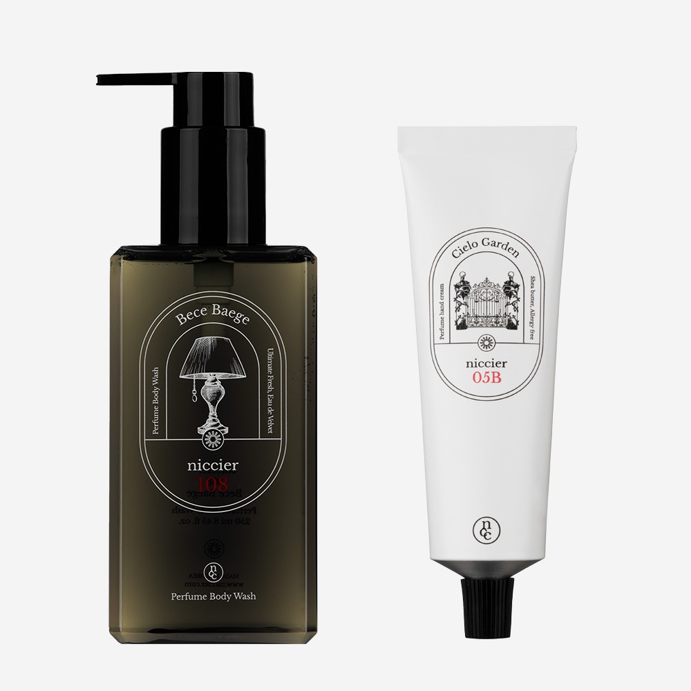 ボディウォッシュ108 250ml＆ハンドクリーム50ml（3種から選択）/ギフト/保湿ケア/角質ケア/敏感肌対応/弱酸性/殺菌/香り持続/ムスク/シトラスウッド/Qoo10限定/韓国コスメ