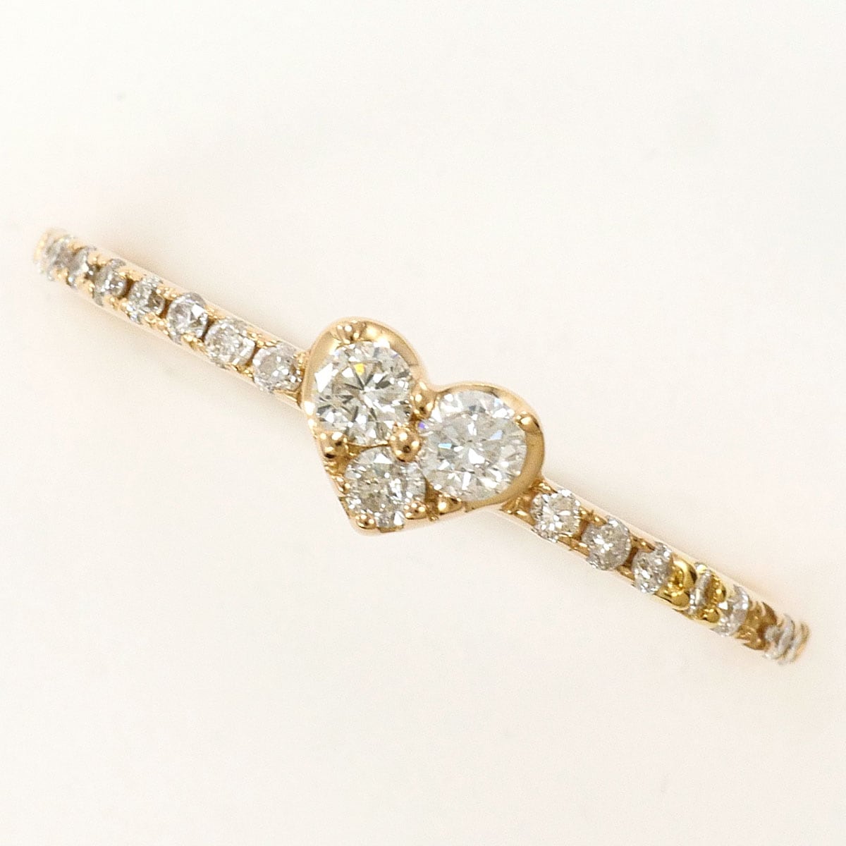 K18 18金 PG ピンクゴールド リング・指輪 11号 ダイヤモンド 0.21ct 総重量約1.3g 中古