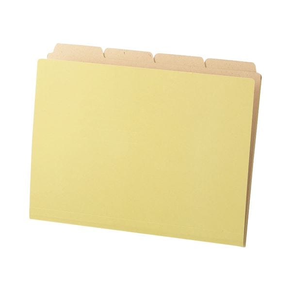 （まとめ） TANOSEE カットフォルダー4山（クラフト厚紙タイプ） A4 1パック（40冊） (×5セット)