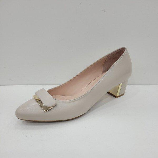 女性用 履きやすいゴールドメッキ装飾パンプス 5cm PFBSHP510_US