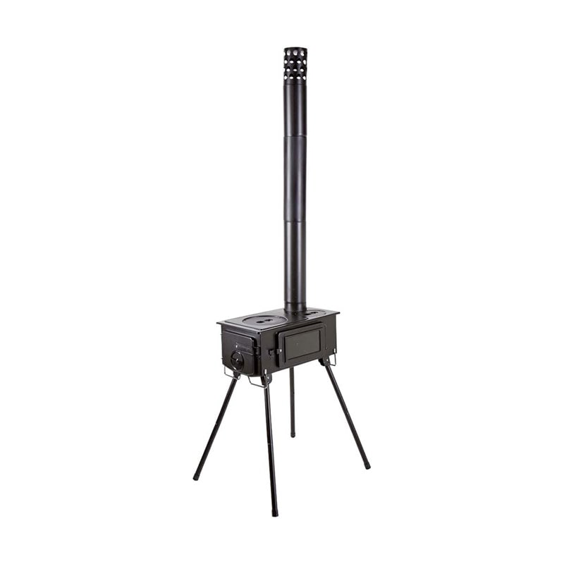 KAMADO（かまど）煙突 ガラス窓付 角型ストーブ トレッキング キャンプ用品 調理用具 (UG75)