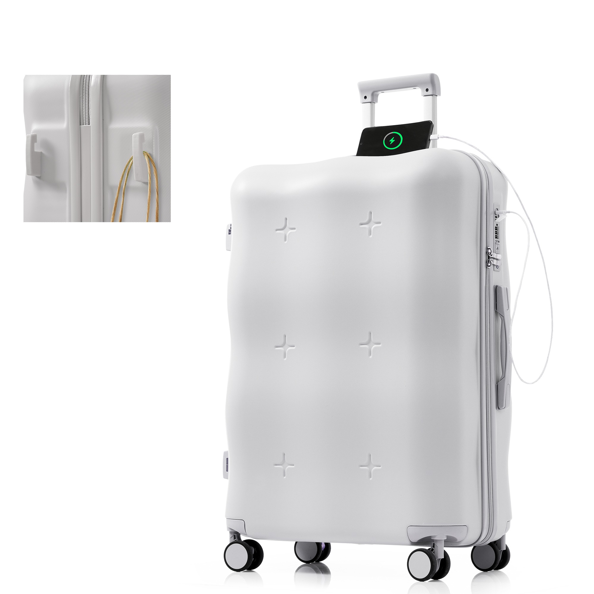 【国内出荷 - 3日配達】スーツケース Lサイズ キャリーバッグ キャリーケース USBポート付き ストッパー付き 大型 超軽量 軽量 大容量 かわいい ファスナー式 TSAロック搭載 360度回転