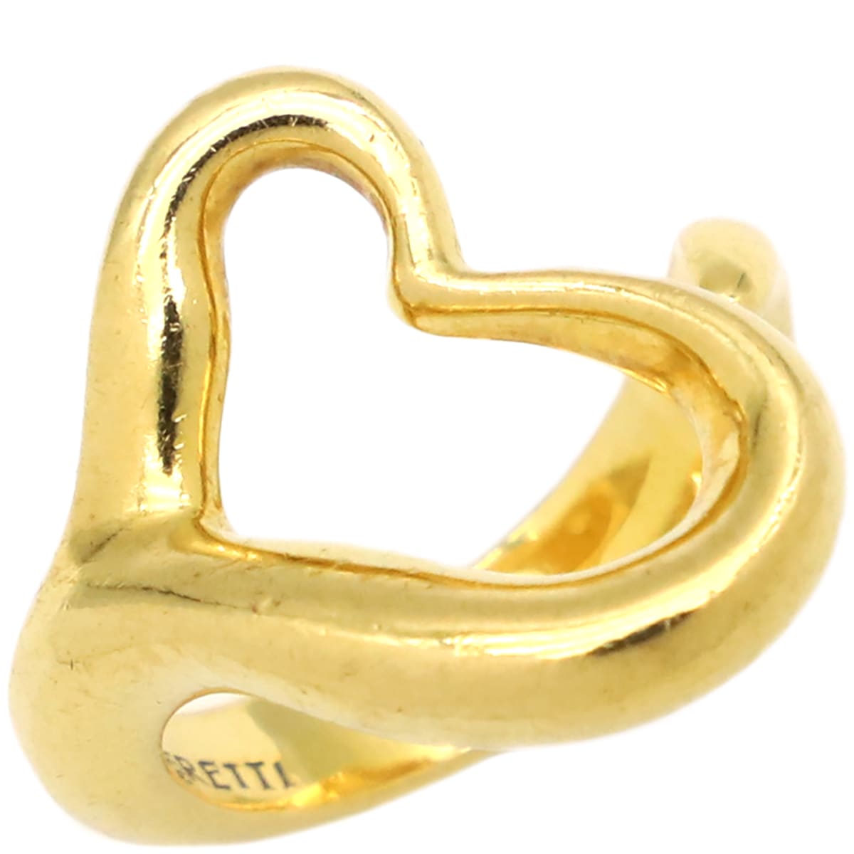 ティファニー Tiffany & Co リング 指輪 オープンハート K18YG イエローゴールド T＆Co. 750 750YG エルサ ペレッティ 10号【中古】