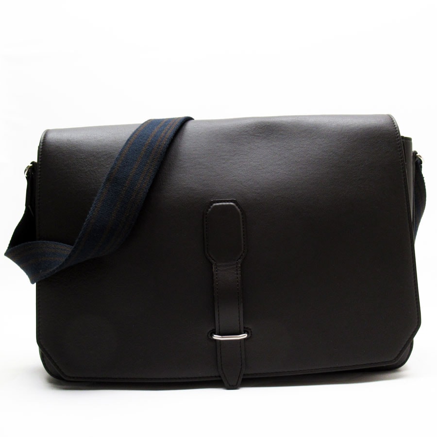 ダンヒル Dunhill 斜め掛けショルダーバッグ レザー ダークブラウン メンズ g3981g