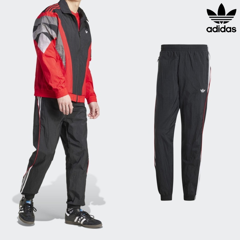 [ADIDAS] アディダス プレミアム トラックパンツ ブラック ベタースカーレット / PANT BLACK/BETSCA