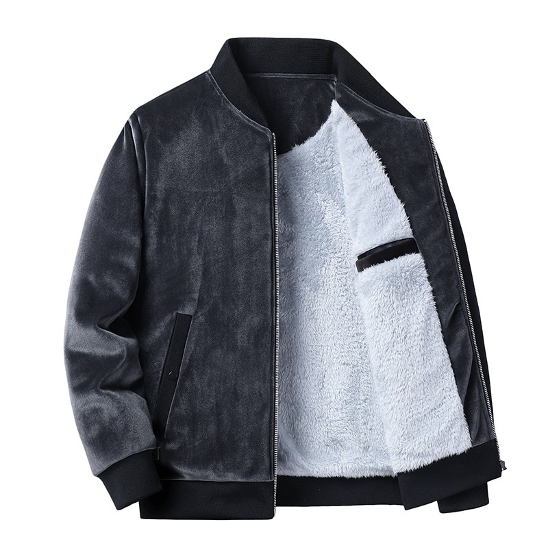Hot!!!入荷 ボアジャケット メンズ スタジャン ジャケット ボアブルゾン コート アウター 裏起毛 冬服 冬物 厚手 無地 暖かい アウトドア