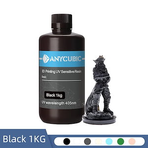 AnyCUBIC-3Dプリンター用のUV樹脂,フォトンボの基本的な3Dプリンター,500g,1kg,印刷材料 1KG BLACK