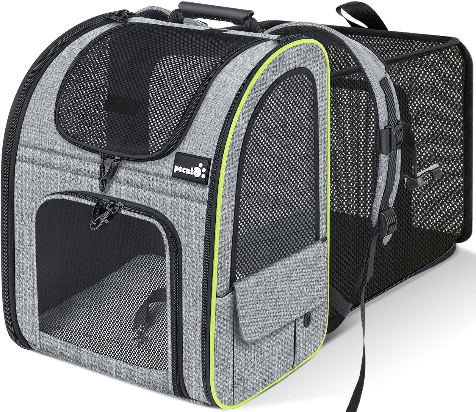 ペキュート Pecute ペットキャリー リュック 猫 キャリーバッグ ペット 犬 猫 リュック 通気性 拡張可能 2WAY バッグ 猫 キャリーバッグ 折り畳み お出かけ ドライブ 旅行 通院 災害