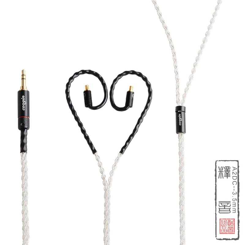cooyin リケーブル A2DC イヤホンケーブル 着脱ケーブル 銀メッキ単結晶銅 8芯 audio-technica用 ATH-CKR100 ATH-CKR90 ATH-CKS1100 ATH-C