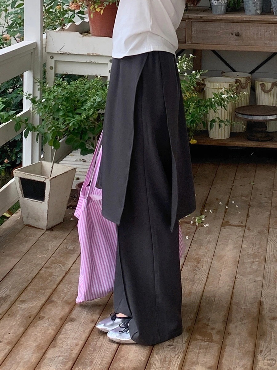 セット アップ 夏/新作/デザイン/取り外し可能エプロン/ツーウエア/ワイドパンツ/スーツパンツ/レディース/ツーピースセット 5,449円