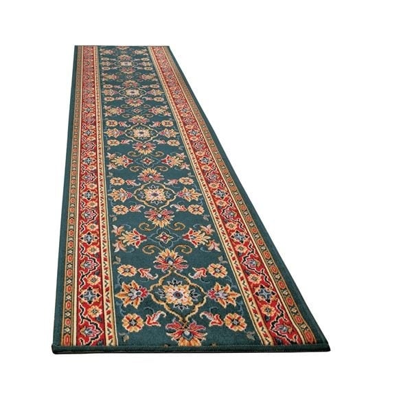 ベルギー製 廊下敷き/ラグマット 67180cm グリーン 長方形 防滑 撥水 撥油加工 高耐久性 玄関 キッチン