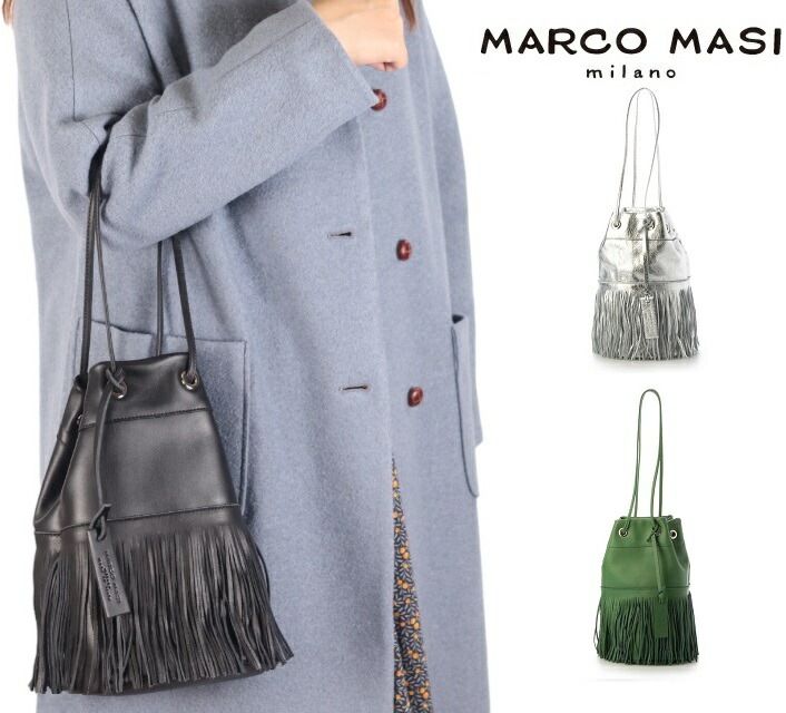 Marco Masi マルコマージ 巾着バッグ トートバッグ フリンジ 鞄 春夏 23AW バッグ レディース イタリア製 牛革 3344
