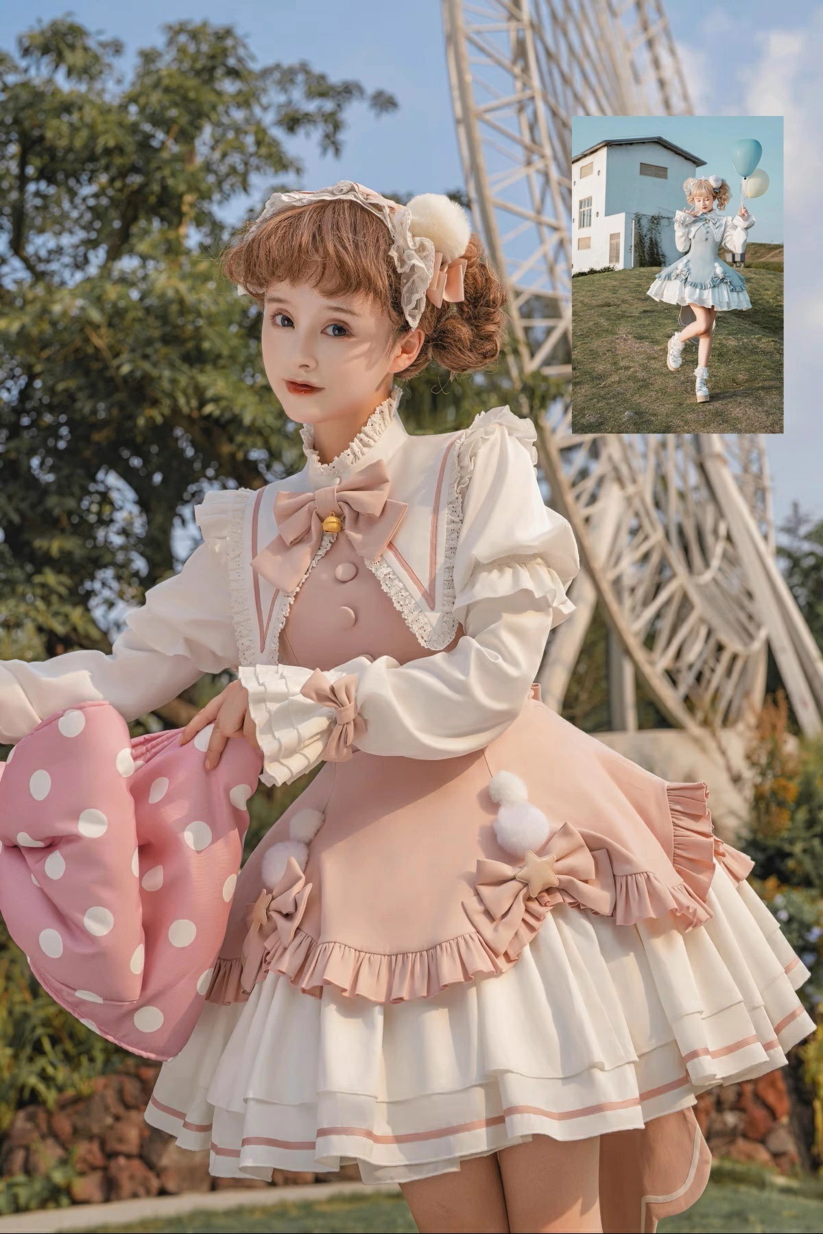 【新作登場 最安値】激萌 甘ロリータ ワンピース お姫様 フリル 長袖半袖 立ち襟 着脱可能な袖 ジュニア 女子力 レディース 人形みたい 蝶結び エレガント お姫様ドレス個性的 可愛い コスプレ ハ