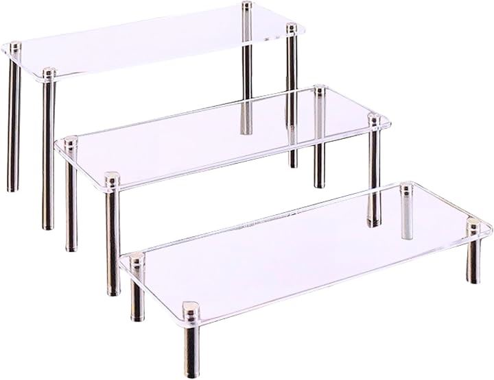アクリルステージ 幅40cm ディスプレイスタンド 組み立て式 陳列棚 フィギュア棚 アクリル展示台 高さ15cm/10cm/5cm ３段(クリアー, ３段 40cm幅 5mm厚) 5,790円
