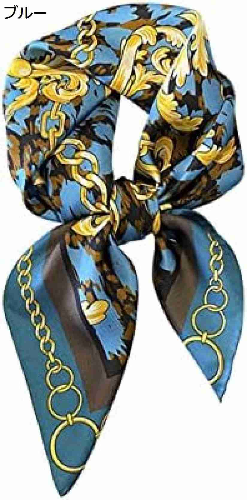 【20%OFFクーポン～】スカーフ 春と夏の薄いセクション70ツイルスカーフ桑の女性スカーフバッグ装飾スカーフ プリントシフォンスカーフ (色 : 青 Size : 70x70cm)