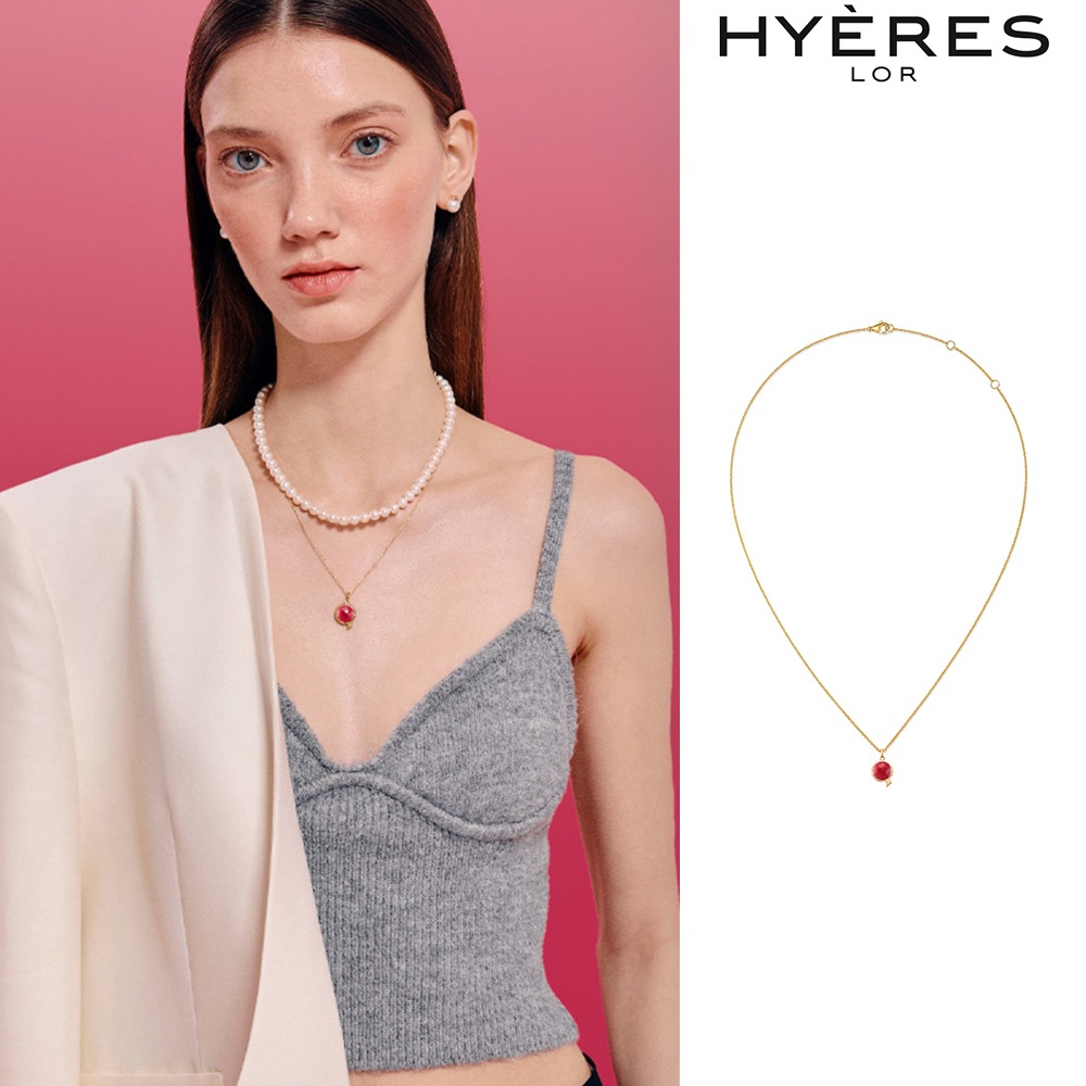[HYERES LOR] Penidor MS 14K Necklace Viva Magenta