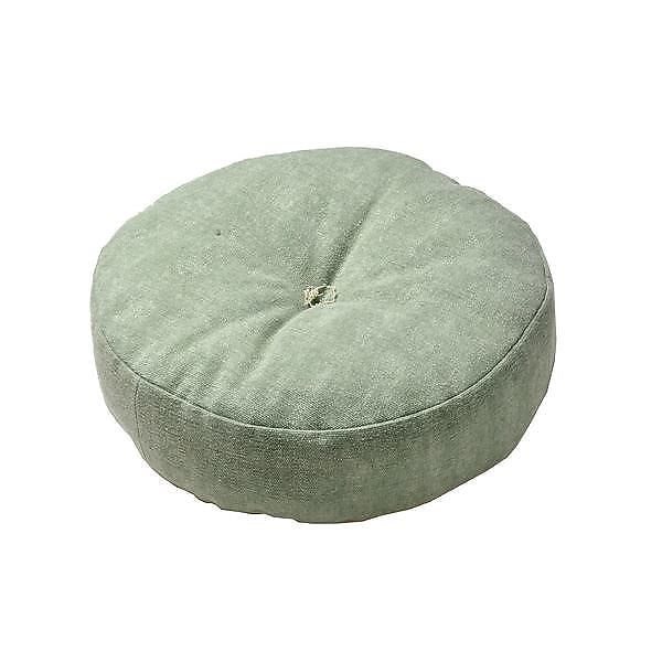 インド綿 フロアラウンドクッション ライトグリーン 45R12cm 円形 綿100％カバー リビング ベッドルーム