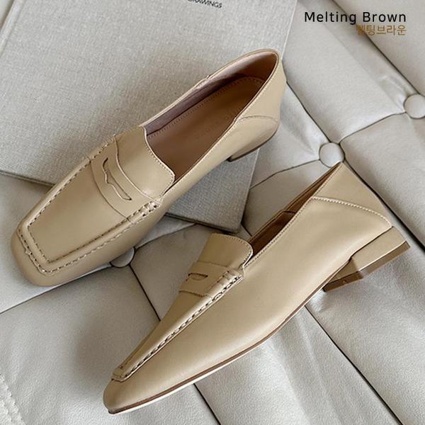 レディースシューズ スクエアトゥ ペニーローファー MT02