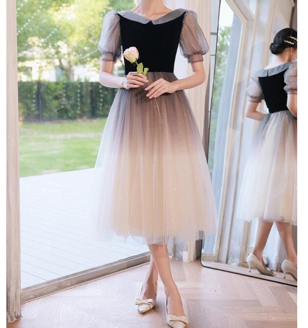 パーティードレス　半袖　演出服　姫系　ミモレ丈　ワンピース　発表会　イブニングドレス　二次会　結婚式