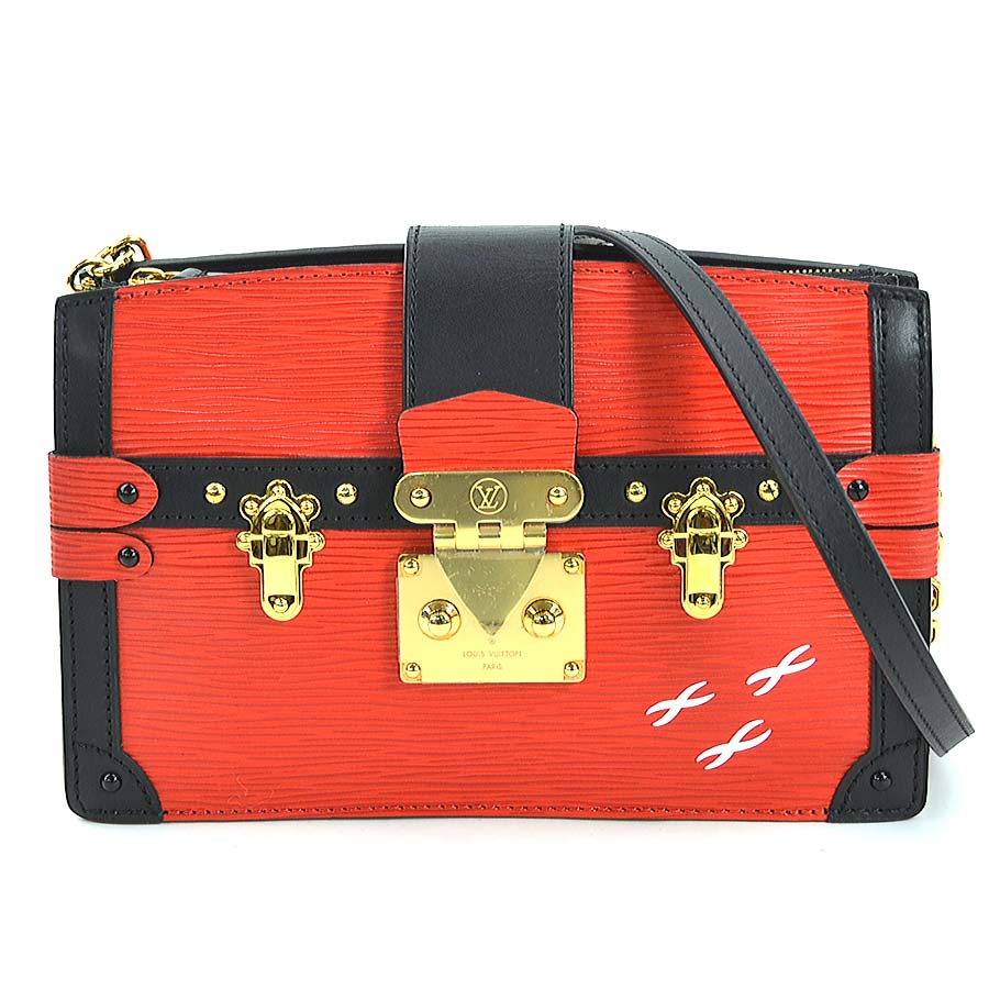 ルイ ヴィトン LOUIS VUITTON クラッチバッグ 斜め掛けショルダーバッグ エピ トランククラッチ エピレザー レッド/ブラック ゴールド レディース M51697 e59776a