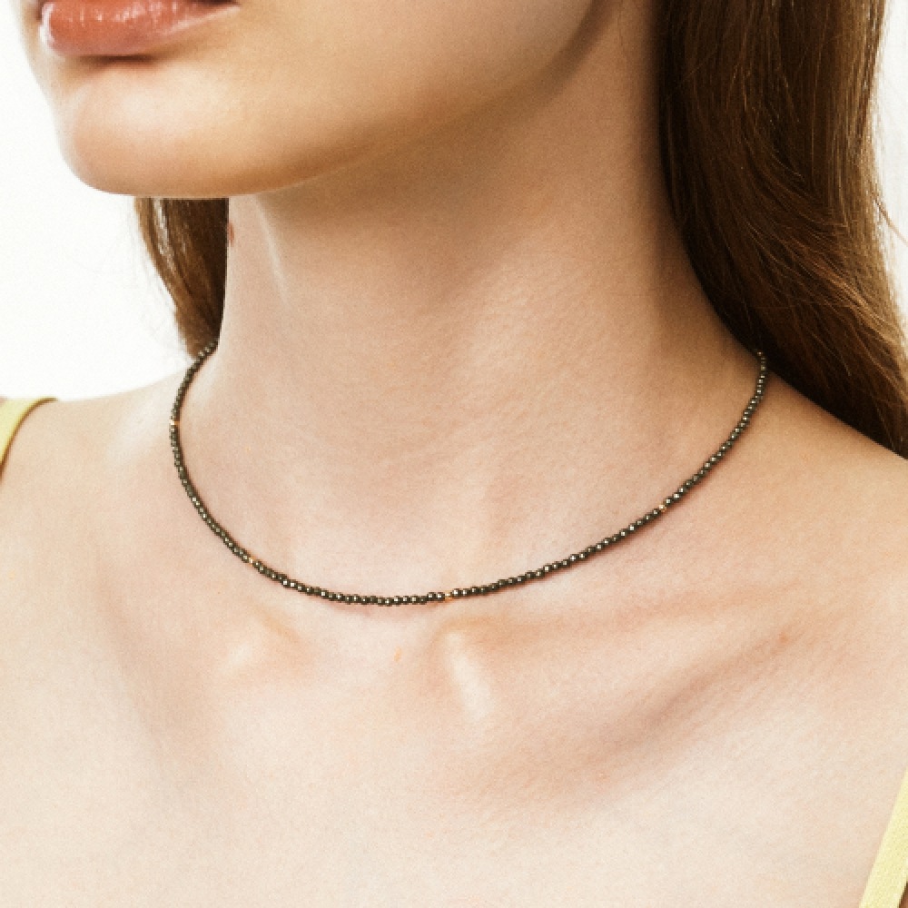 LUNNE 14k ナチュラルパイライトゴールドボールネックレス (14K ゴールド) #LFN16