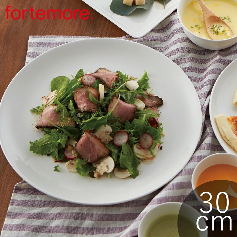 フォルテモア プレート 30cm 磁器 軽量 食器 お皿 大皿 おしゃれ かわいい シンプル カフェ 北欧 韓国 韓流 韓国カフェ 예쁜 그릇 카페 스타일 선물용 인기