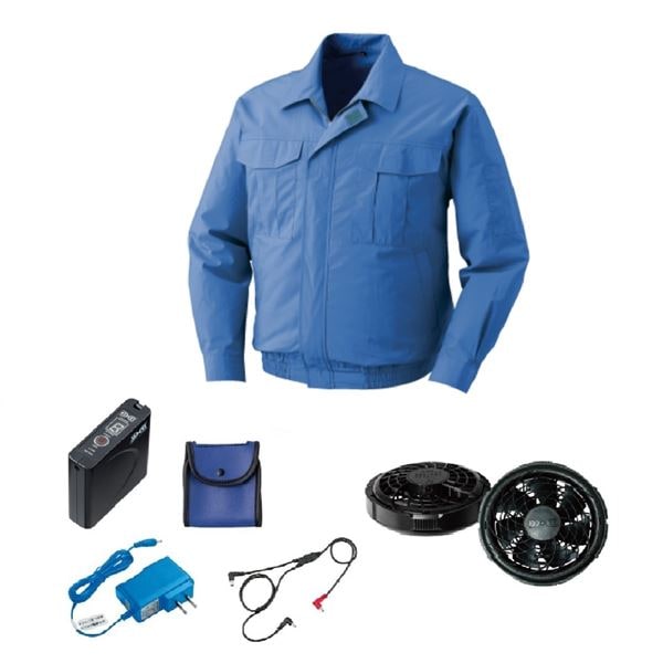 KU90550 空調服 綿薄手 FAN2300B/LISUPER1セット ライトブルー S